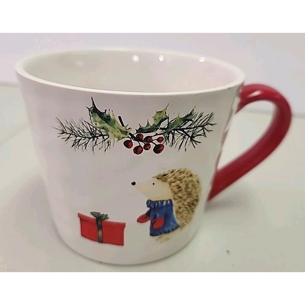 Harvest Green Studio Stoneware Porcupine Christmas Holiday Mug Christmas Novelty
